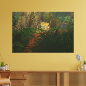 Kleines Haus in der Big Woods Canvas Print Leinwanddruck (Insitu (Wohnzimmer))