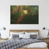 Kleines Haus in der Big Woods Canvas Print Leinwanddruck (Insitu (Schlafzimmer))