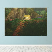 Kleines Haus in der Big Woods Canvas Print Leinwanddruck (Insitu (Holzboden))