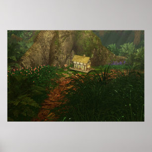 Kleines Haus in der Big Woods Print Poster
