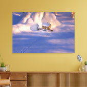 Kleines Haus in der Schneefälle Print Leinwanddruck (Insitu (Wohnzimmer))