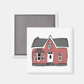 Kleines Haus Magnet (Vorderseite/Rückseite)