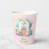 Kleines Haus mit Dragon Girl Baby Dusche Pappbecher (Vorderseite)