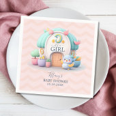 Kleines Haus mit Dragon Girl Baby Dusche Serviette