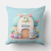 Kleines Haus mit wenig Drache und NAME Junge Kissen (Vorderseite)