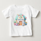 Kleines Haus mit wenig Drache und NAME Mädchen Baby T-shirt (Vorderseite)