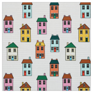 Kleines Haus-Muster Stoff