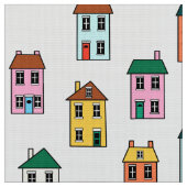 Kleines Haus-Muster Stoff (Nahaufnahme)