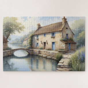 kleines Haus neben einem Fluss Puzzle
