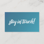 Kleines Haus "Wir haben uns bewegt" Aquamarin & Bl Visitenkarte (Rückseite)