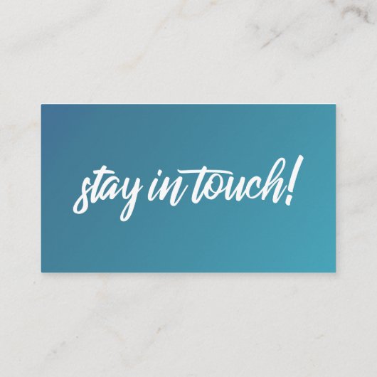 Kleines Haus "Wir haben uns bewegt" Aquamarin & Bl Visitenkarte (Rückseite)