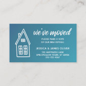 Kleines Haus "Wir haben uns bewegt" Aquamarin & Bl Visitenkarte (Vorderseite)