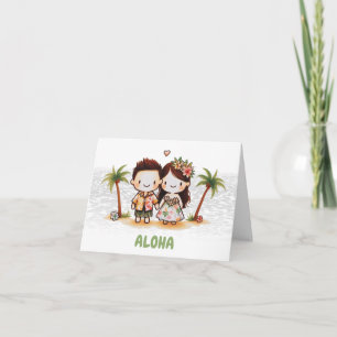 Kleines hawaiianisches Paar Dankeskarte