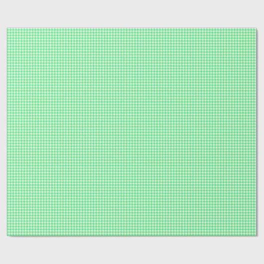 Kleines hellgrünes und weißes Hahnentrittmuster Geschenkpapier (Flach)