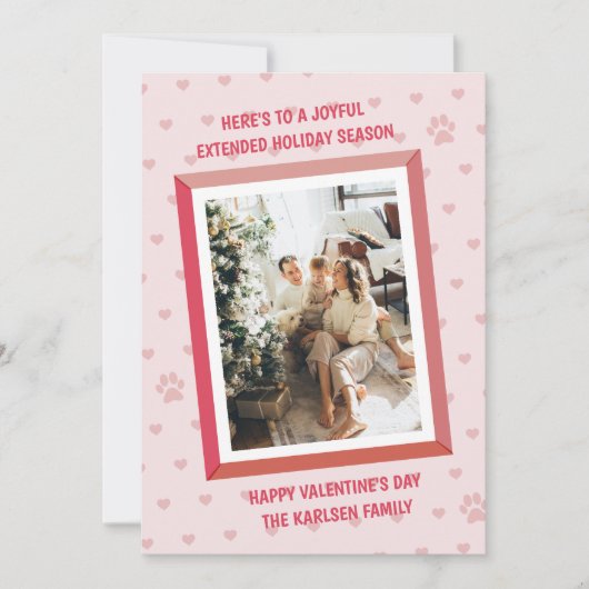 Kleines Herz-Muster Feiertagskarte (Vorderseite)