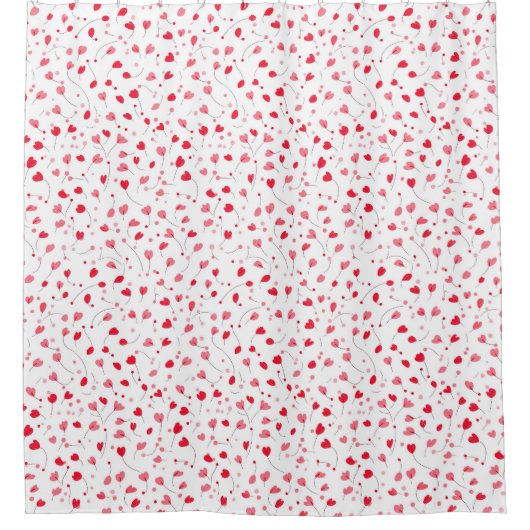 Kleines Herz Muster Weiß Duschvorhang (Vorderseite)