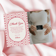 Kleines Herzchen Rosa Rote Schleife Baby Shower Fo