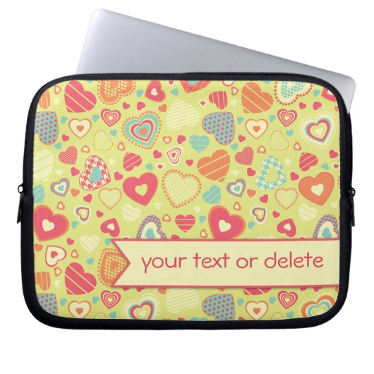 Kleines Herzmuster der Funky Liebe Laptopschutzhülle (Vorderseite)