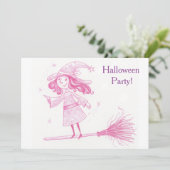 Kleines HEXE Halloween-Party laden ein Einladung (Stehend Vorderseite)