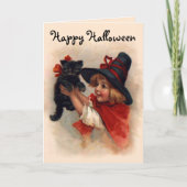 Kleines Hexe-Mädchen Karte (Vorderseite)