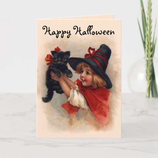 Kleines Hexe-Mädchen Karte (Vorderseite)