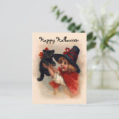 Kleines Hexenmädchen Postkarte (Stehend Vorderseite)