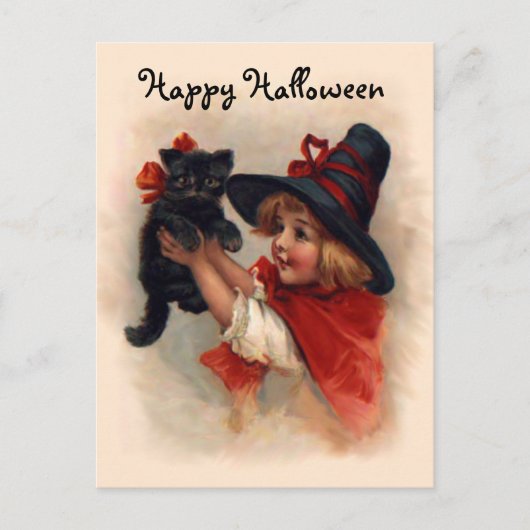 Kleines Hexenmädchen Postkarte (Vorderseite)