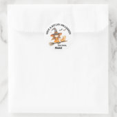 Kleines Hexenmädchen Witchy Halloween Runder Aufkleber (Tasche)