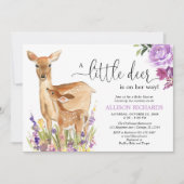 Kleines Hirsch ist unterwegs, niedliche Mädchendus Einladung (Vorderseite)