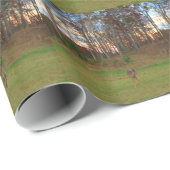 Kleines Hirsch und rosa Sonnenuntergang Geschenkpapier (Rolleneckpunkt)