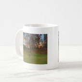 Kleines Hirsch und rosa Sonnenuntergang Kaffeetasse (Vorderseite Links)