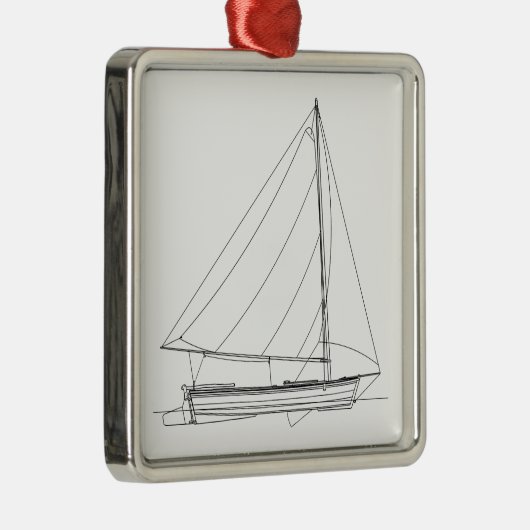 Kleines hölzernes Segelboot - karibisches Sloop Ornament Aus Metall (Rechts)