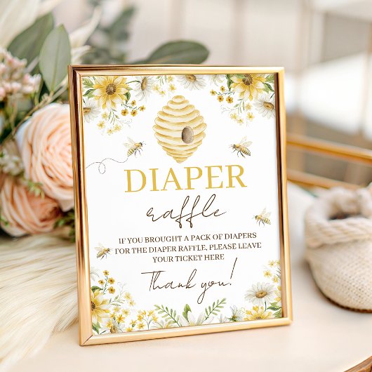 Kleines Honigbiene-Windel-Raffle-Schild Sockelschild