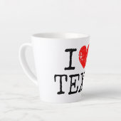 Kleines I-Herzlogo, latte Tasse mit Text in Not (Linke Ecke)
