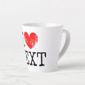 Kleines I-Herzlogo, latte Tasse mit Text in Not (Rechte Ecke)