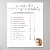 Kleines Igel-Mama-oder-Papa-Baby-Shower-Spiel Poster (Vorne)