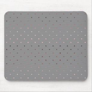 kleines Imitat-Rosengoldgraues Polka-Punktmuster Mousepad