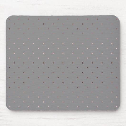 kleines Imitat-Rosengoldgraues Polka-Punktmuster Mousepad (Vorne)