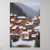 Kleines italienisches Dorf im Berg | Art der AI Poster (Vorne)