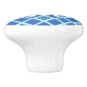 Kleines japanisches Kaninchen, blauer Hintergrund Keramikknauf (Seitenansicht)