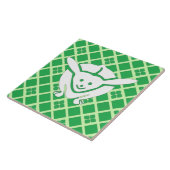 Kleines japanisches Kaninchen, grün Fliese (Seite)