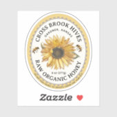 Kleines Jar Oval Sonnenblumen Honey Label mit Bien (Blatt)