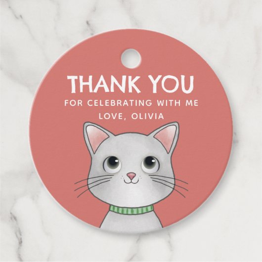 Kleines Kätzchen danke Geschenkanhänger (Vorderseite)