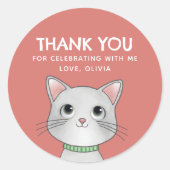 Kleines Kätzchen danke Runder Aufkleber (Vorderseite)