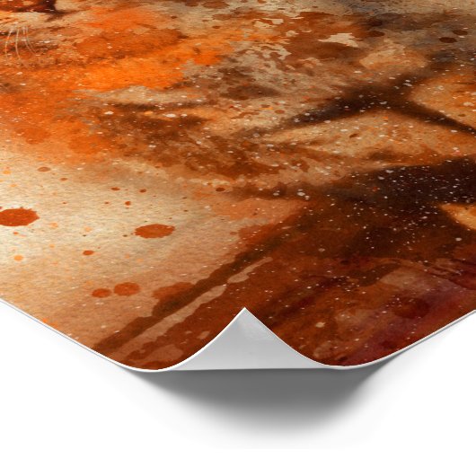 Kleines Kätzchen, das in Aquarellmalerei schläft Poster (Ecke)