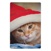 Kleines Kätzchen im roten Weihnachtshut Mini Klemmbrett (Rückseite)