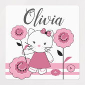 Kleines Kätzchen, niedlich, für Mädchen, Baby, ros Etiketten (Design 2)