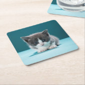 Kleines Kätzchen Rechteckiger Pappuntersetzer (angewinkelt)