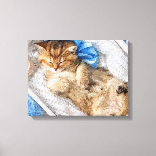 Kleines Kätzchen unter den Garnen Leinwanddruck (Vorderseite)