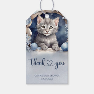 Kleines Kätzchen Wasserfarbe Kinderdusche Danke Geschenkanhänger